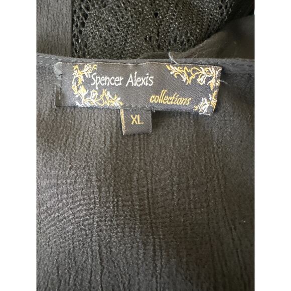 Spencer Alexis Silk Blend Kimono Top Asian Whimsical Fairy Artsy Women's Size XL - Picture 11 of 15